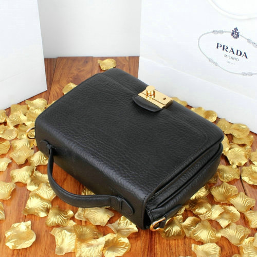 2014 Prada grainy leather mini bag BT0966 black